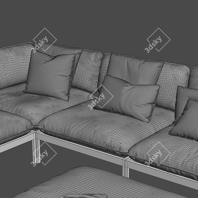 Nordic Elegance: Bonan Lounge Sofa 3D model image 24
