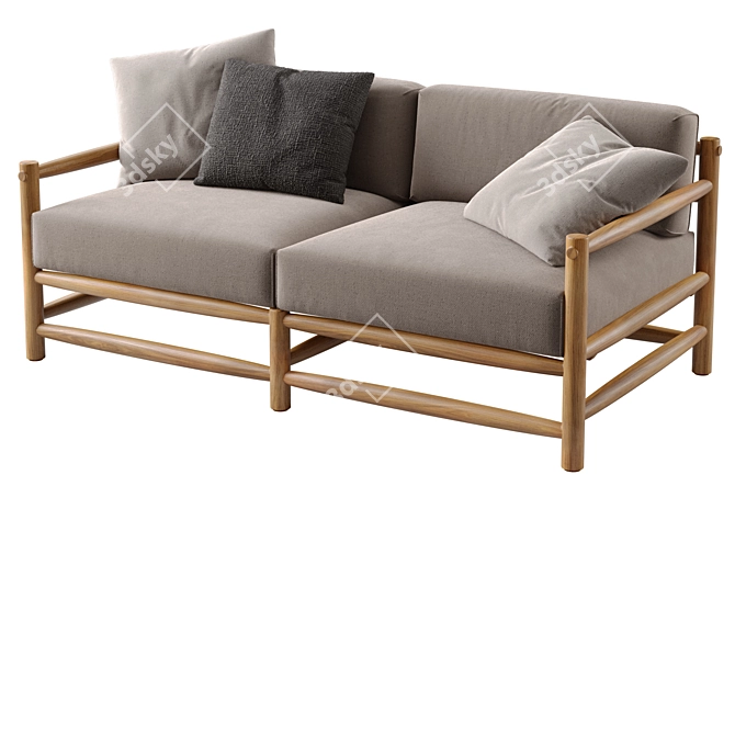 Nordic Elegance: Bonan Lounge Sofa 3D model image 26