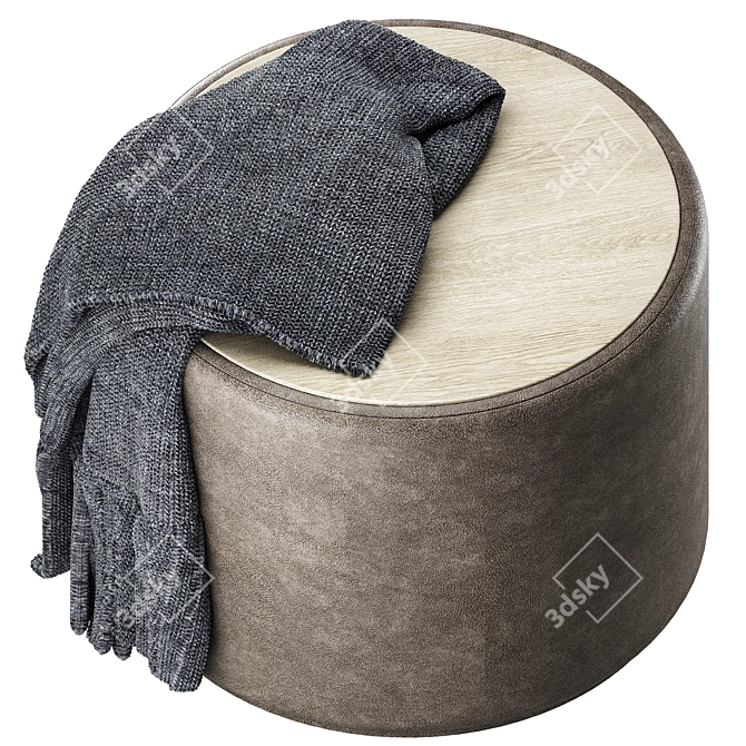 Luxury Pilar Ottoman for Home 3D model image 2