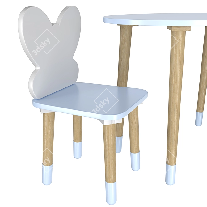Dimdom Kids Set, Children's Table & Chairs 3D model image 3