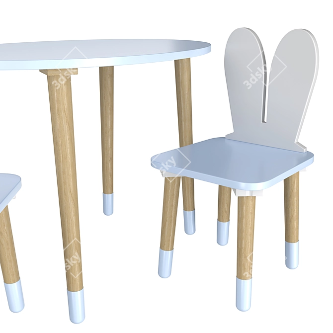 Dimdom Kids Set, Children's Table & Chairs 3D model image 5