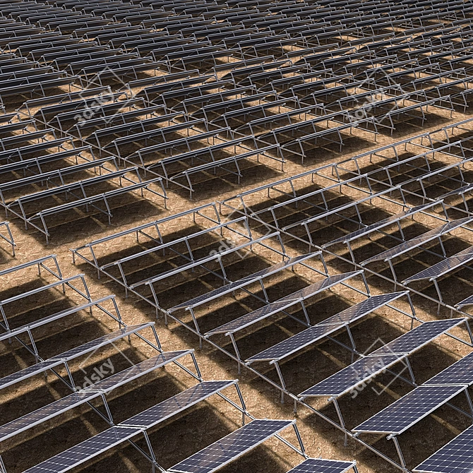 Solar Panels Kit on Metal Frame 3D model image 6
