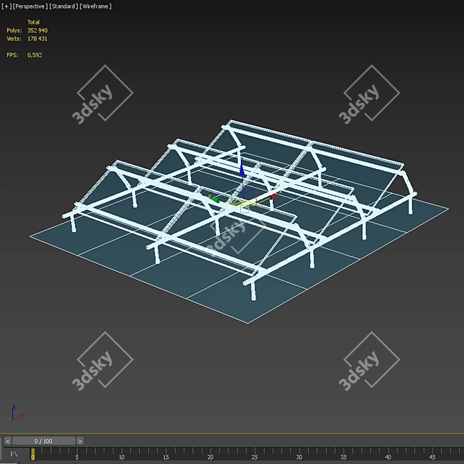 Solar Panels Kit on Metal Frame 3D model image 8