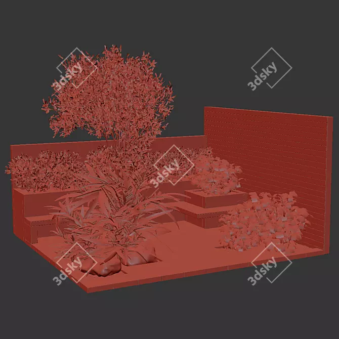 Outdoor Plant v01 Model Collection 3D model image 4