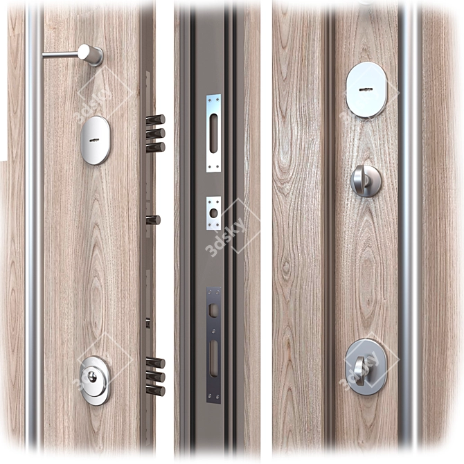 Aluminum Entry Door Nova_002 3D model image 2