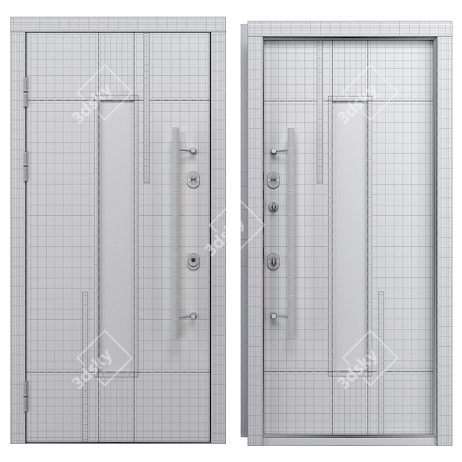 Aluminum Entry Door Nova_002 3D model image 4