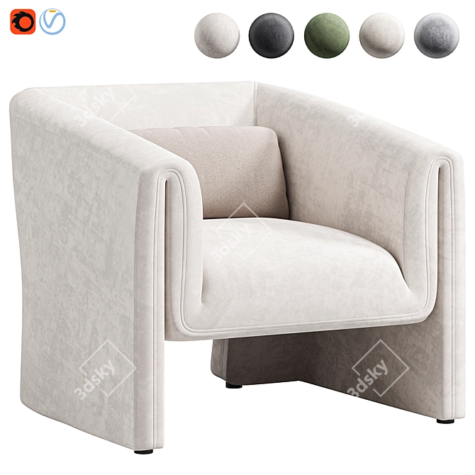 Norwood Upholstered Armchair: Modern Comfort 3D model image 1