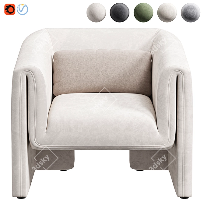 Norwood Upholstered Armchair: Modern Comfort 3D model image 2