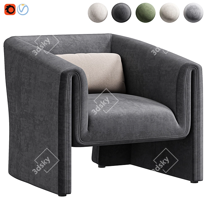 Norwood Upholstered Armchair: Modern Comfort 3D model image 3