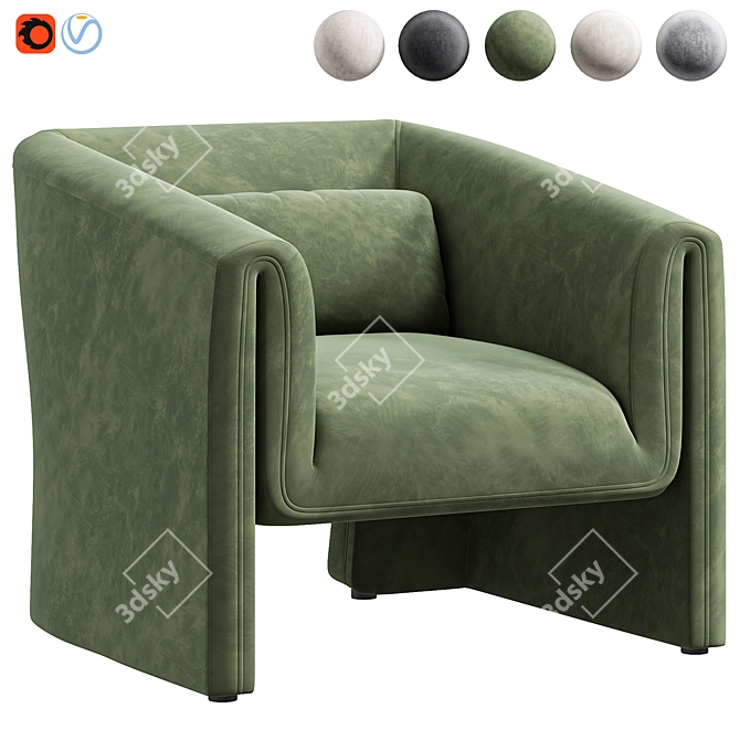 Norwood Upholstered Armchair: Modern Comfort 3D model image 4