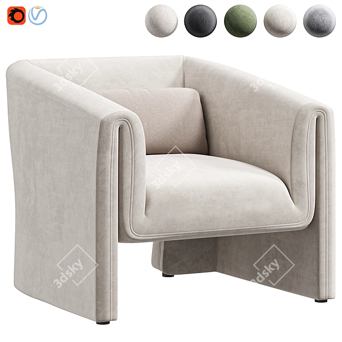 Norwood Upholstered Armchair: Modern Comfort 3D model image 5