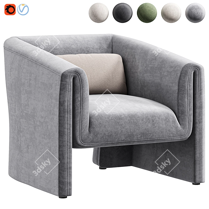 Norwood Upholstered Armchair: Modern Comfort 3D model image 6