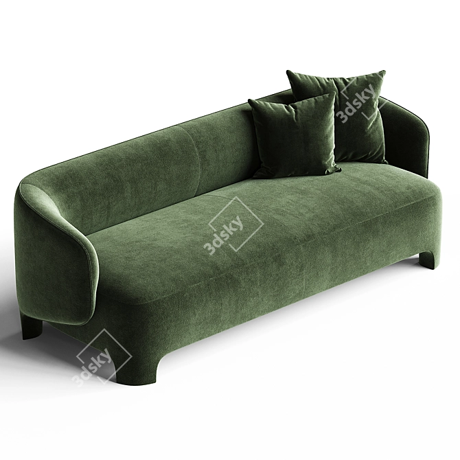 Modern 3-Seater TARU Sofa 3D model image 3