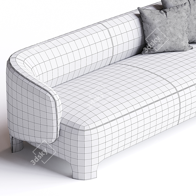 Modern 3-Seater TARU Sofa 3D model image 4