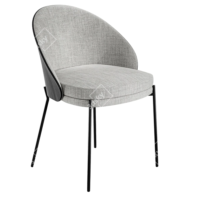 Eamy Light Grey Chair 3D model image 1