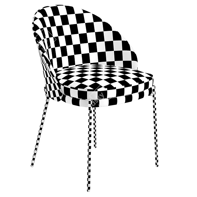 Eamy Light Grey Chair 3D model image 3