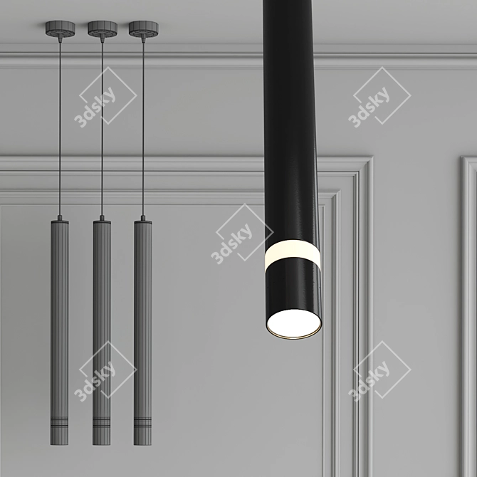 Sleek LED Pendant Lights 3D model image 3