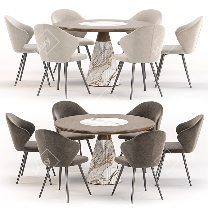 Luxury Dining Set Collection: 3D Model Kit 3D model image 3