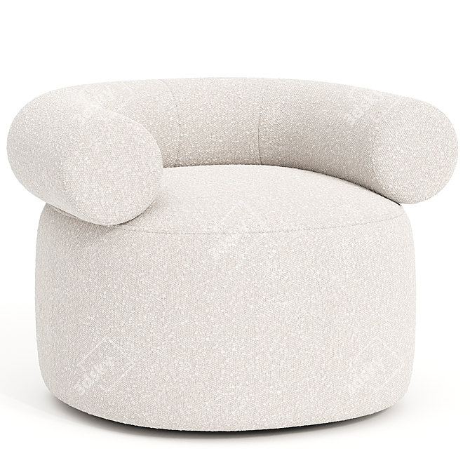 Plush Comfort Armchair 3D Model 3D model image 1