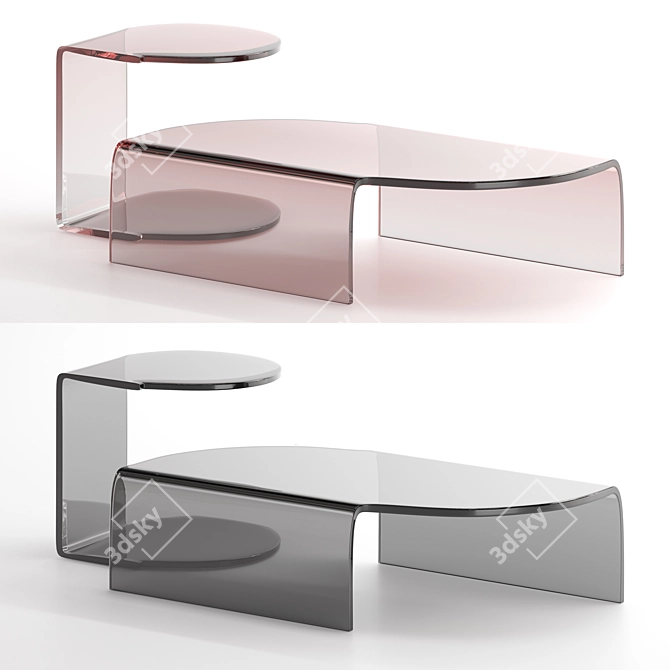 E-ggs MERIAN Coffee Tables | Pink & Black 3D model image 1