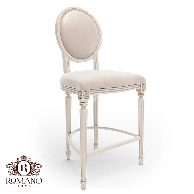 Handcrafted Bar Stool Milano 3D model image 1