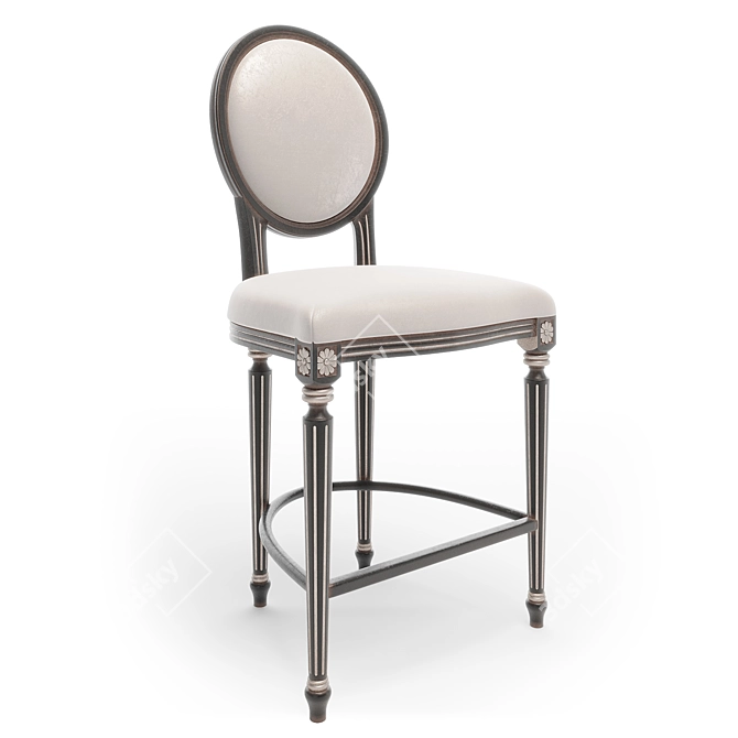 Handcrafted Bar Stool Milano 3D model image 2