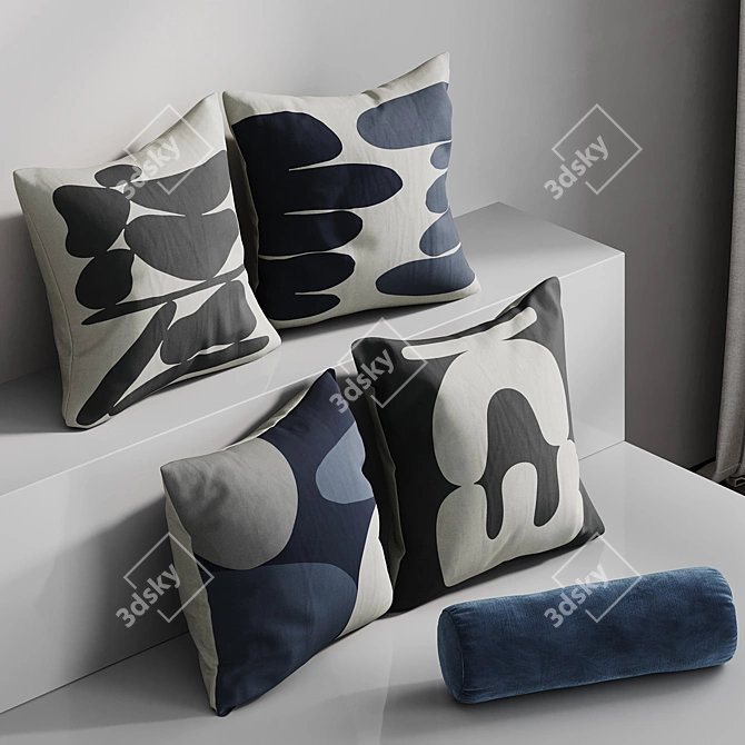 Ebb+Flow Inspired Pillow Set 3D model image 3