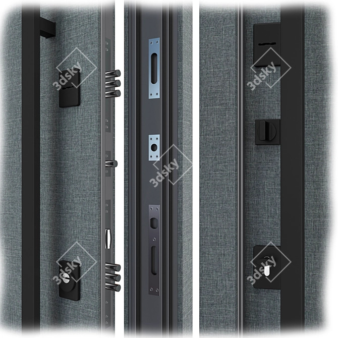 Modern Aluminum Entry Door Nova013 3D model image 2