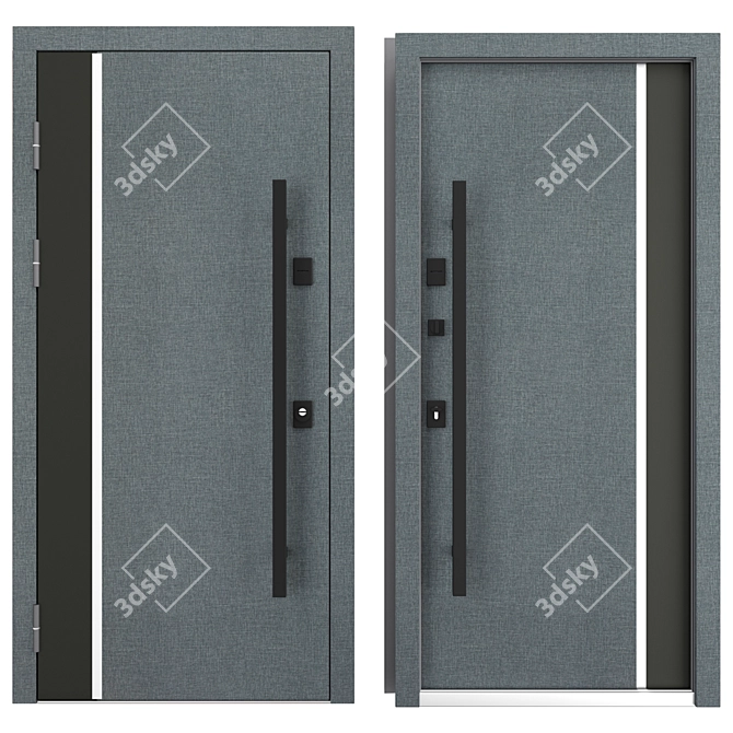 Modern Aluminum Entry Door Nova013 3D model image 3