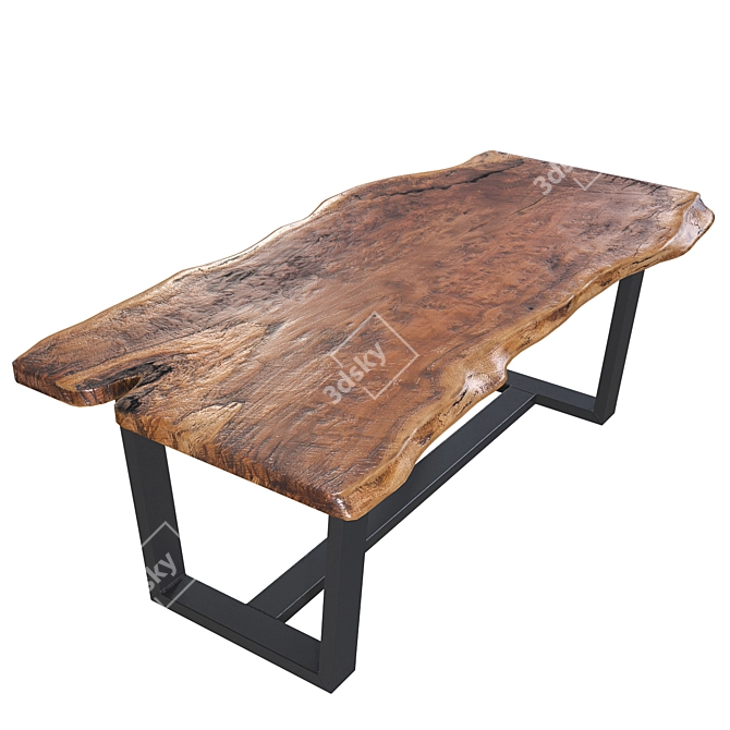 Slab Wooden Table Texture 4K 3D model image 2