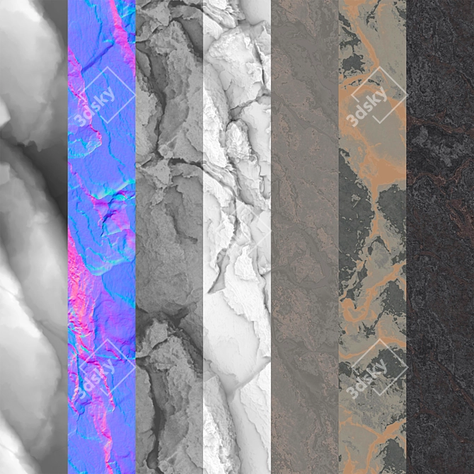Stone Texture Pack 3D PBR 3D model image 7