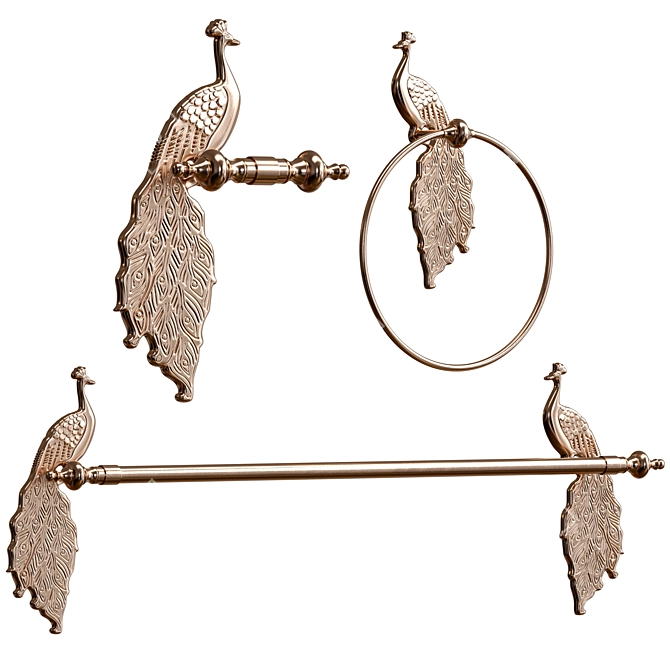 Elegant Ida Peacock Bathroom Set 3D model image 2