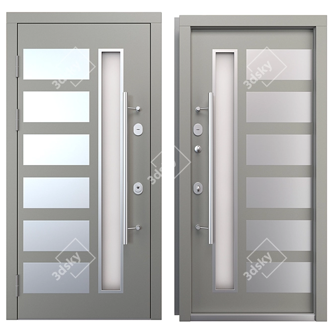 Modern Aluminum Entry Door Nova_019 3D model image 3