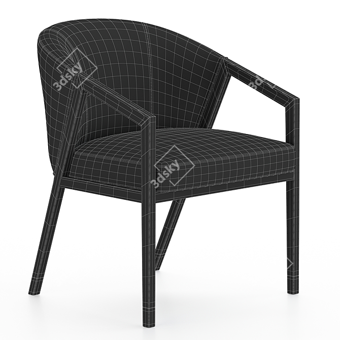 Realistic 3D Borneo Dining Chair 3D model image 2