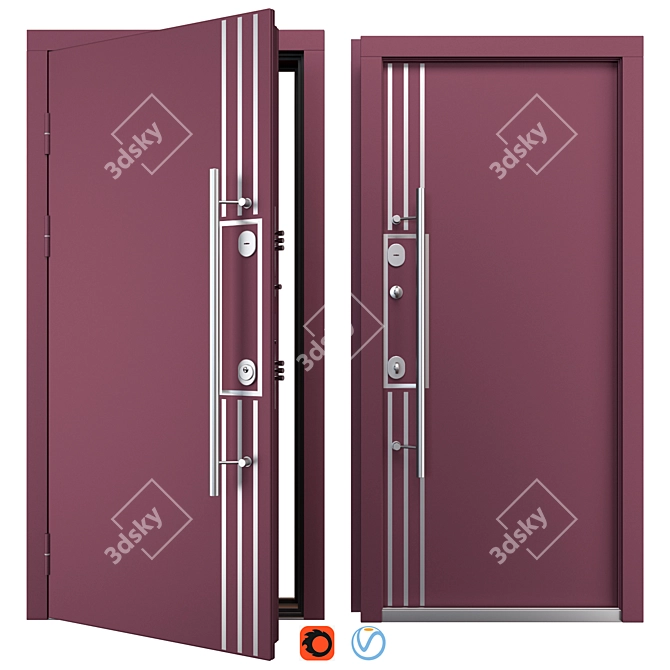 Nova_021 Aluminim Entry Door 3D model image 1