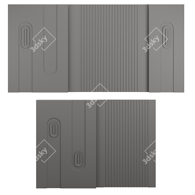 Modern 3D Decor Wall Panels 3D model image 4