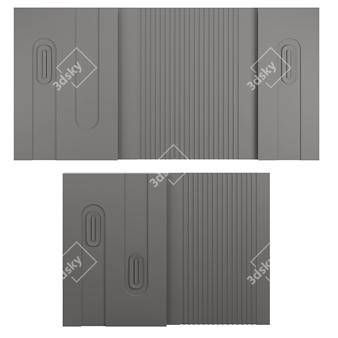 Modern 3D Decor Wall Panels 3D model image 5