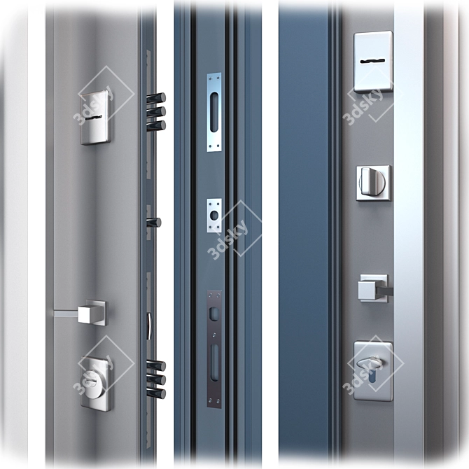 Title: Aluminum Entry Door Nova_028 3D model image 2