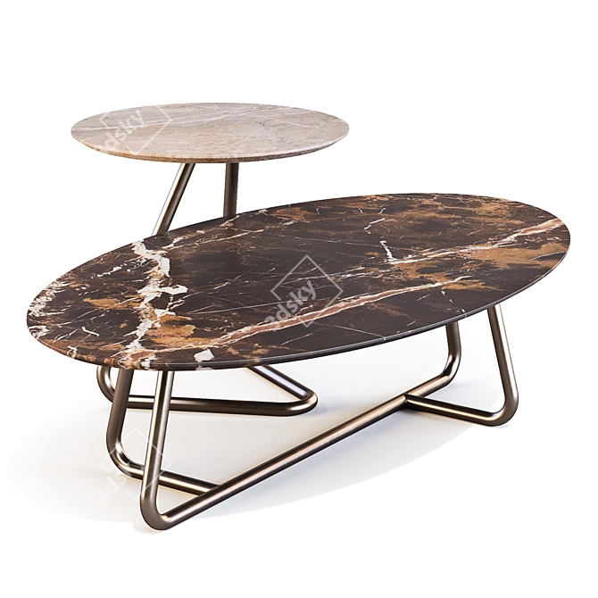 Alef Coffee Side Table Set 3D model image 2