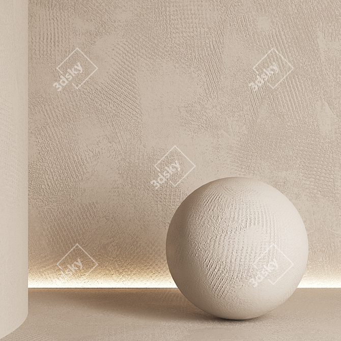  Seamless Decorative Plaster Texture 3D model image 2