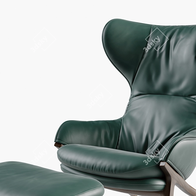 Swedish Modern Outdoor Lounge Chair 3D model image 4