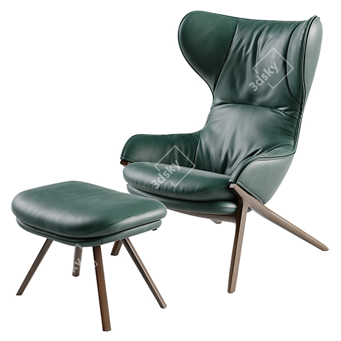 Swedish Modern Outdoor Lounge Chair 3D model image 6