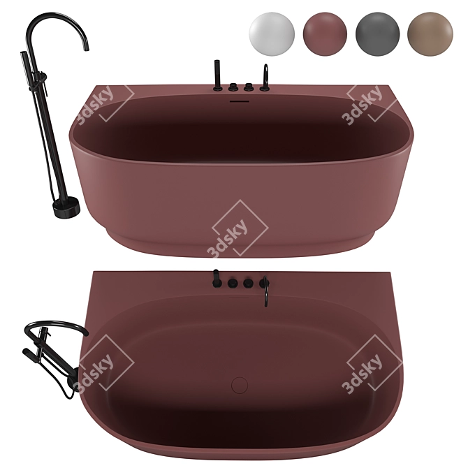 INBANI ARC160 Bathtub Collection 3D model image 1