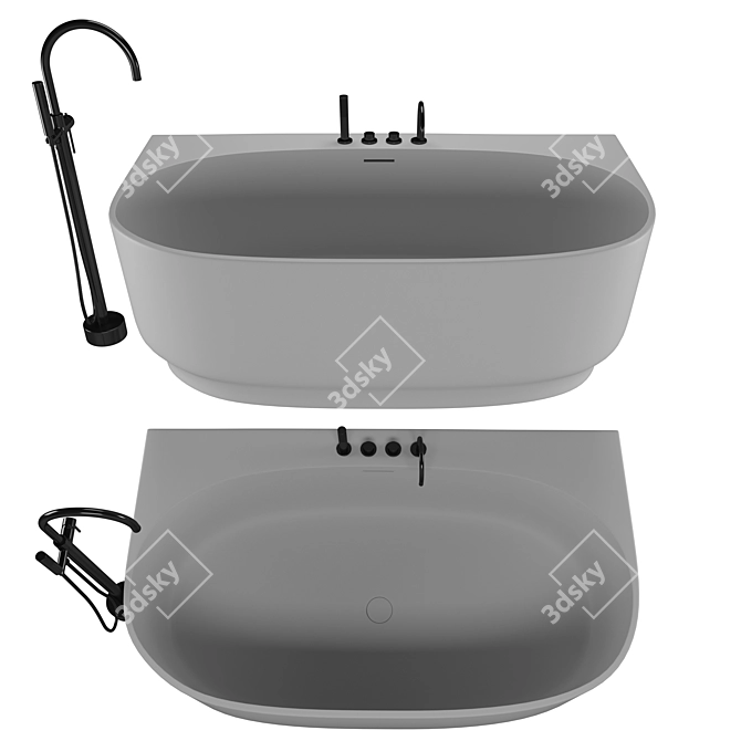 INBANI ARC160 Bathtub Collection 3D model image 4