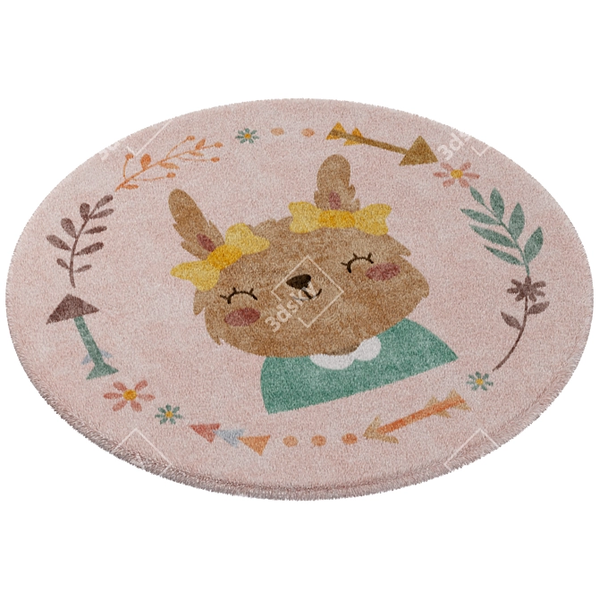 Kids Rug Set Ø950mm 3D model image 2