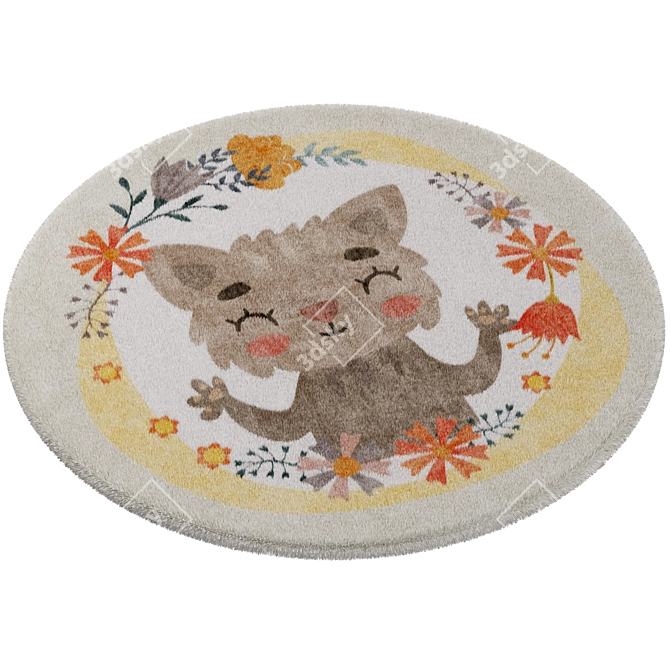Kids Rug Set Ø950mm 3D model image 3