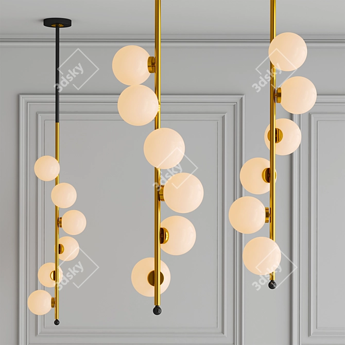 Sleek Spiral Pendant Light 3D model image 5