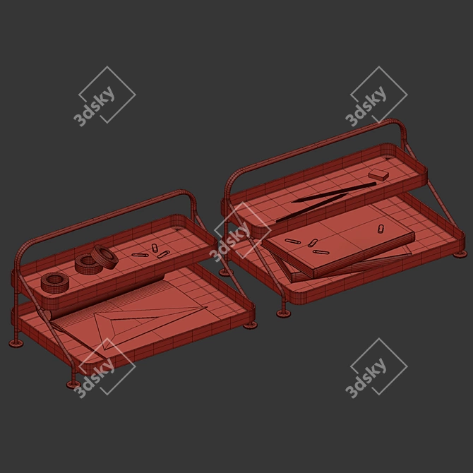 Minimalist Light Grey Paper Tray 3D model image 3