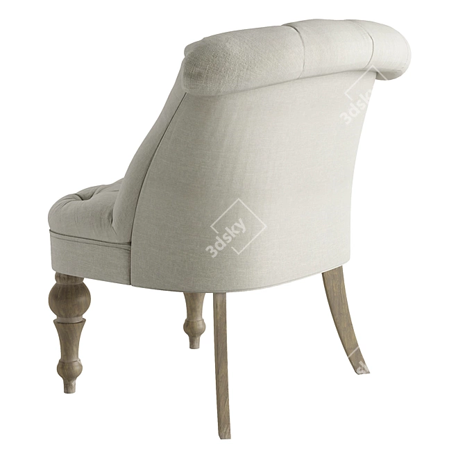 French Countryside Style Wooden Armchair 3D model image 5