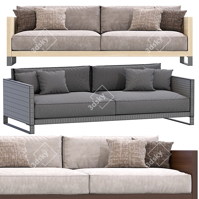 Modern Love Letter Sofa Design 3D model image 4